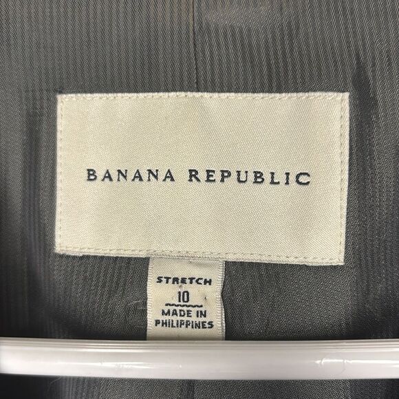 Banana Republic Black Stretch Wool Blend Blazer Size 10 - Picture 3 of 12